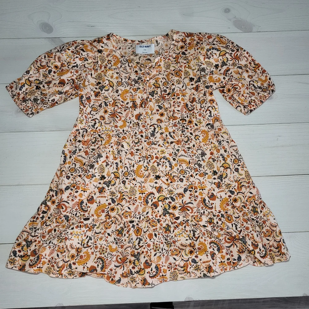 Old Navy Girl's Ditsy Floral Dress Cotton BOHO Western Coastal Cowgirl.